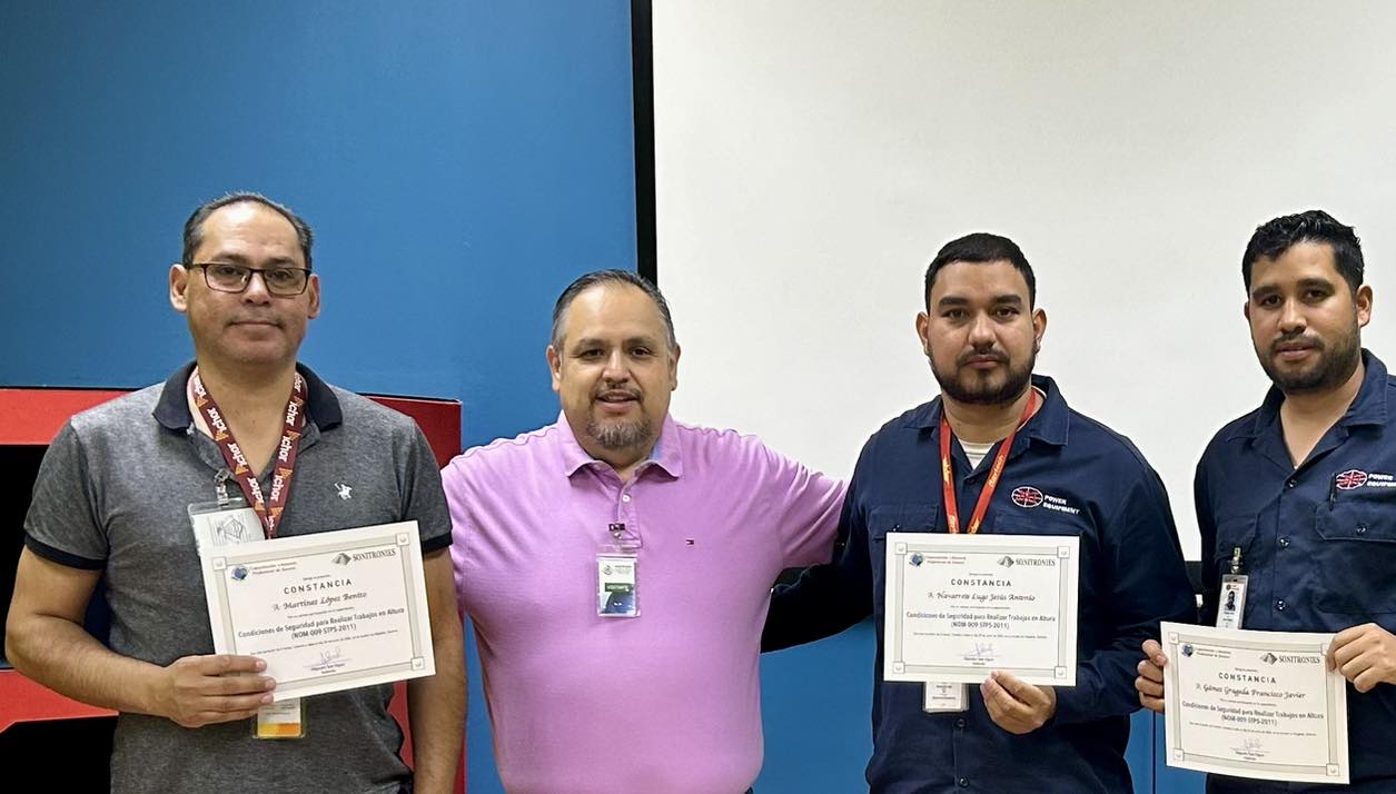 Curso de la NOM-009-STPS-2011, en la empresa Sonitronies