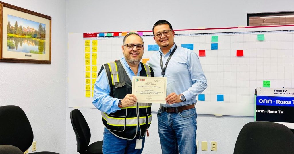 Certificación de Auditor Interno de AS 9100D (bajo las directrices de ISO 19011:2018), para el equipo de Calidad de la planta Woven Electronics, de la ciudad de Nogales, Sonora.